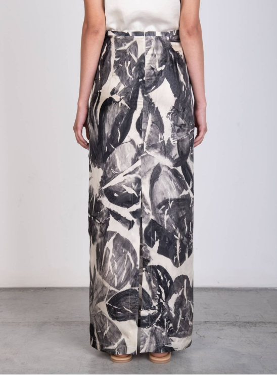 Юбка с ботаническим принтом из натурального шелка Alysi