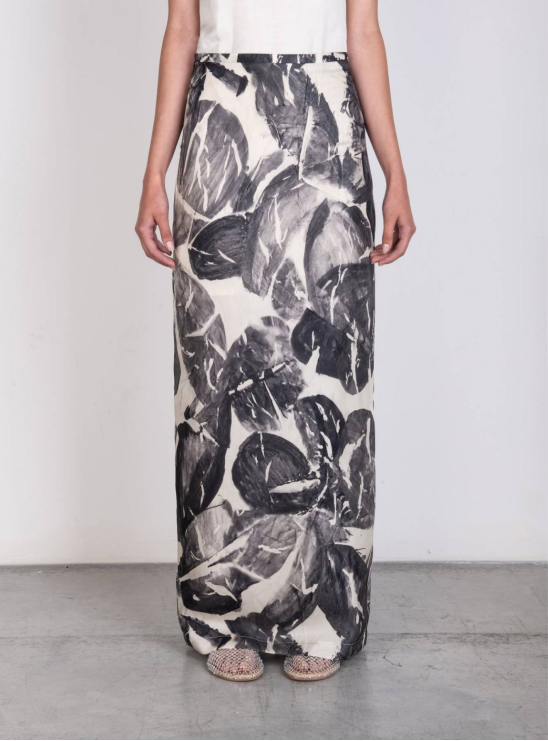 Юбка с ботаническим принтом из натурального шелка Alysi