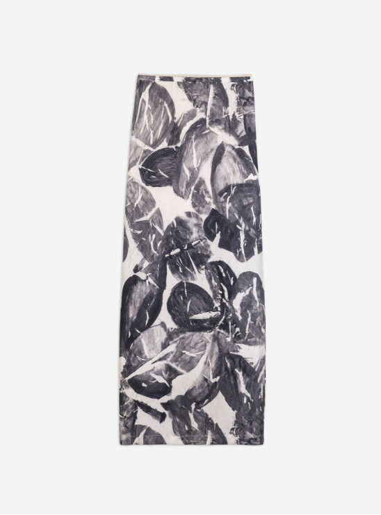 Юбка с ботаническим принтом из натурального шелка Alysi