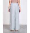 Брюки голубого цвета из натурального шелка Alysi