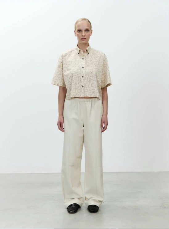 Рубашка с графичным принтом молочного цвета Alysi