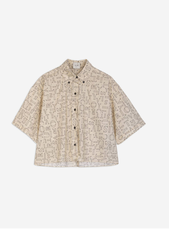 Рубашка с графичным принтом молочного цвета Alysi
