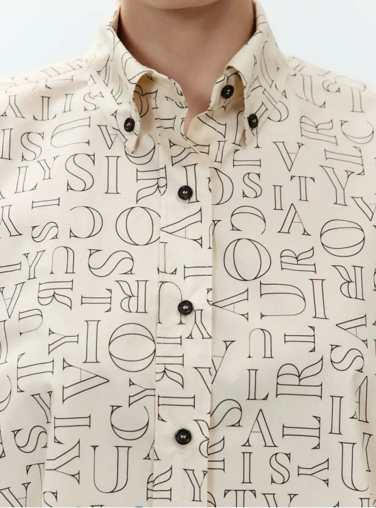 Рубашка с графичным принтом молочного цвета Alysi