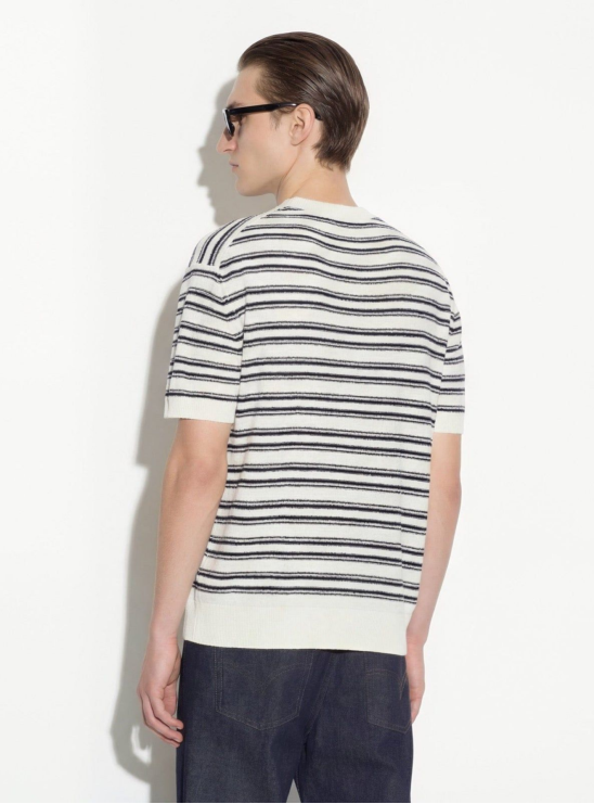 Джемпер молочного цвета в полоску Paolo Pecora