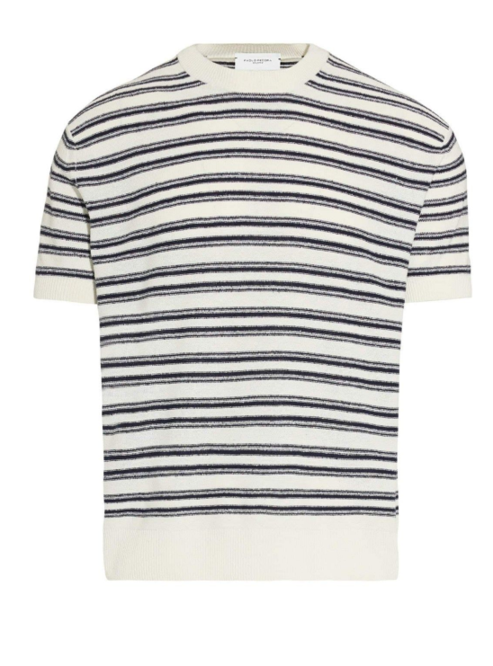 Джемпер молочного цвета в полоску Paolo Pecora
