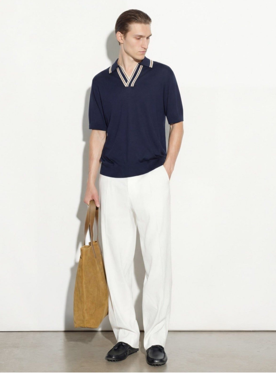 Поло Paolo Pecora синего цвета