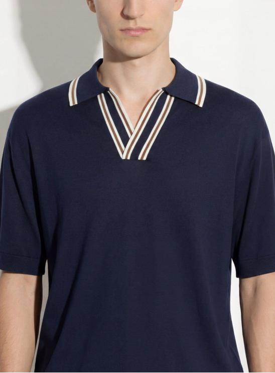 Поло Paolo Pecora синего цвета