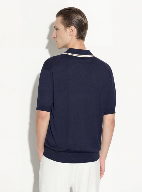 Поло Paolo Pecora синего цвета