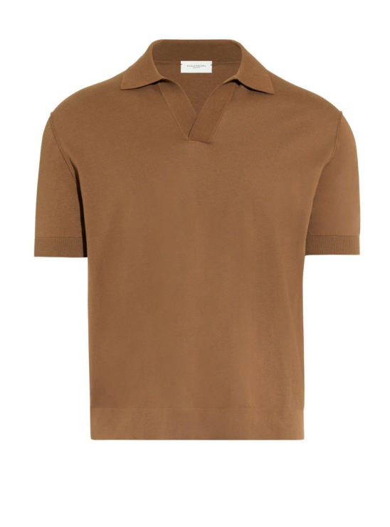 Поло Paolo Pecora коричневого цвета