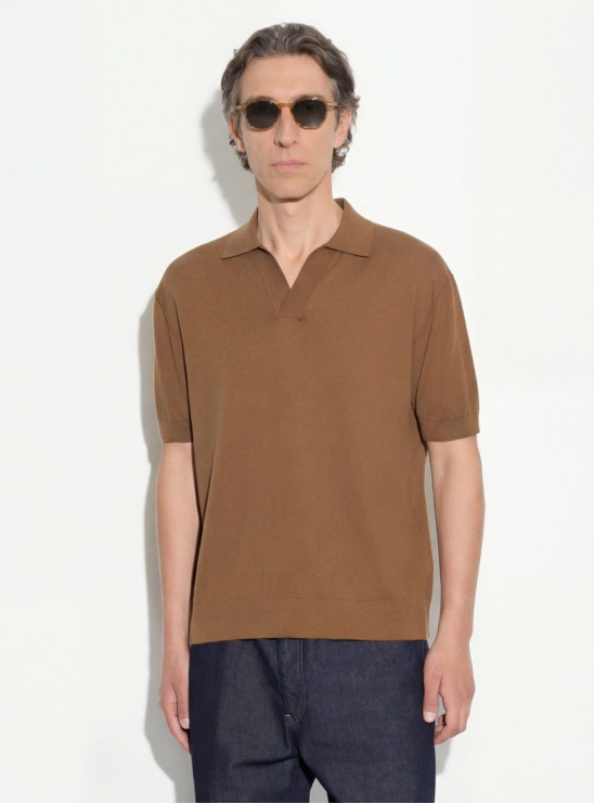 Поло Paolo Pecora коричневого цвета