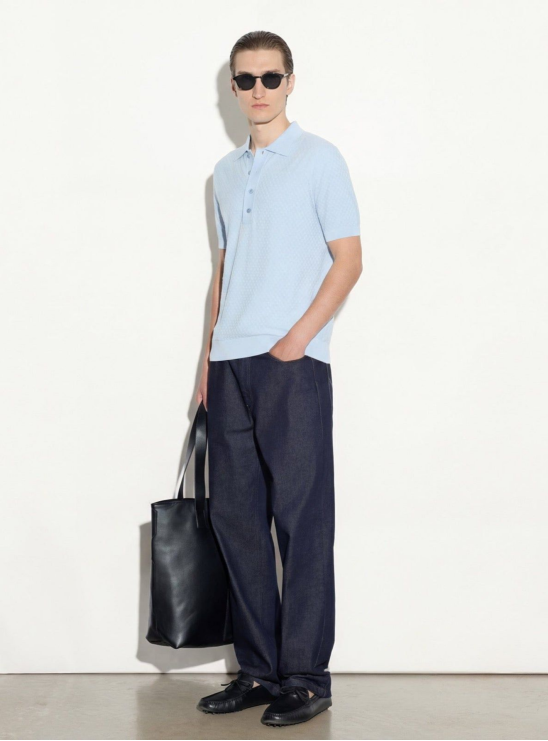 Поло Paolo Pecora голубого цвета