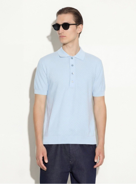 Поло Paolo Pecora голубого цвета