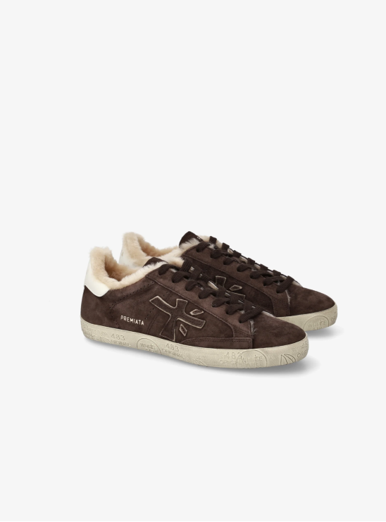 Утепленные кеды темно-коричневого цвета Premiata Steven 7897M Утепленные кеды темно-коричневого цвета Premiata Steven 7897M