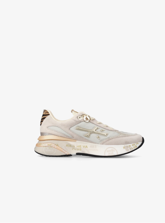 Кроссовки Premiata Moerun 7800 бежевого цвета из натуральной кожи