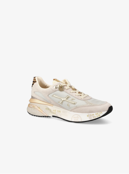 Кроссовки Premiata Moerun 7800 бежевого цвета из натуральной кожи