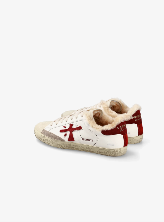 Утепленные кеды Premiata Steven 7604M белого цвета с контрастными вставками Утепленные кеды Premiata Steven 7604M белого цвета с контрастными вставками