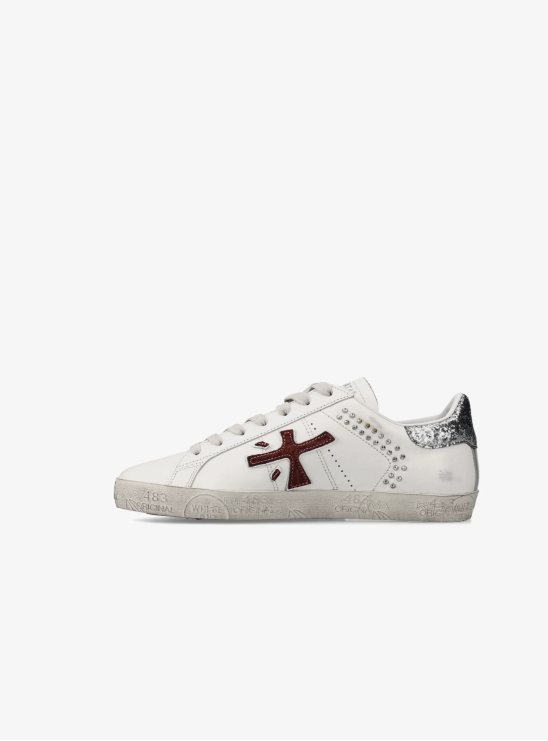 Кеды Premiata Steven 7607 белого цвета с акцентными вставками Кеды Premiata Steven 7607 белого цвета с акцентными вставками